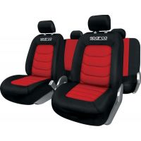 Κάλυμμα καθισμάτων Πολυεστερικό κόκκινο-μαύρο 4τμχ Sparco