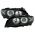 Μπροστινά Φανάρια Set Για Bmw 3 E46 Coupe/Cabrio 03-06 Angel Eyes Μαύρα H7/H7 Με Μοτέρ Depo