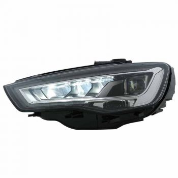 Μπροστινά Φανάρια Set Για Audi A3 8V 12-16 DRL Full Led & Led Signal Μαύρα  Με Μοτέρ Carner