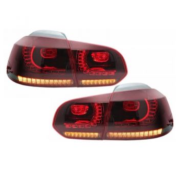 Πισινά Φανάρια Set Για Vw Golf VI (6) 08-12 Full Led Dynamic GTI R20 Look Σκούρο Κόκκινο/Λευκό VLand