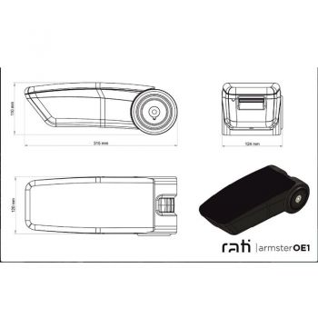 Κονσόλα Χειροφρένου Τεμπέλης Armster OE1 Με Usb Για Dacia Duster 2018-2019  Με Εργοστασιακό Τεμπέλη Μαύρο Χρώμα