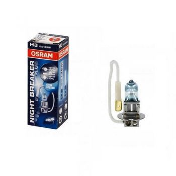 Λάμπα Αλογόνου H3 12V 55w Night Braker Plus +90% Osram 64151NBP 1 Τεμάχιο