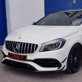 Μάσκα Για Mercedes-Benz A-Class W176 15-18 GT Amg Panamericana Look Μαύρο/Χρώμιο 1 Τεμάχιο