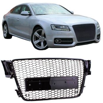 Μάσκα Για Audi A5 8T 07-11 RS5 Look Κυψελωτή Γυαλιστερό Μαύρο 1 Τεμάχιο