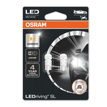 Λάμπες Led Για Φλας T10 12volt 1watt Πορτοκαλί Osram 2827DYP-02B 2 Τεμάχια