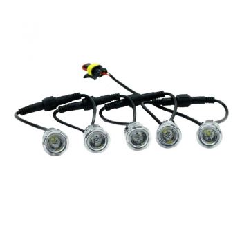 DRL Set Φώτα Ημέρας Universal 10 Στρόγγυλα Led ø23mm DRL 502 HP Mini 12-24 Volt 10.56 Watt 10 Τεμάχια