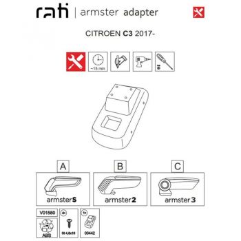 Βάση Τεμπέλη Ειδική Για Citroen C3 17+ Armster Rati 1 Τεμάχιο