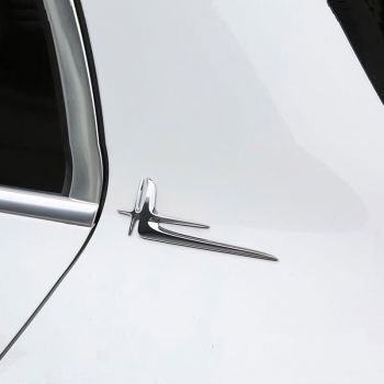 Αυτοκόλλητα Σήματα Tuning Lang Version Για Mercedes-Benz GLC X253 , C-Class W205 Chrome 19cm x 7cm Χρώμιο 2 Τεμάχια
