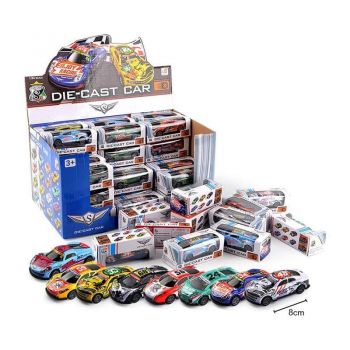 Αυτοκινητάκι Για 3+ Ετών Pull Back (Διάφορα Σχέδια) Die-Cast Car 8cm